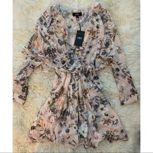 ABS Collection floral long sleeve wrap dress 4